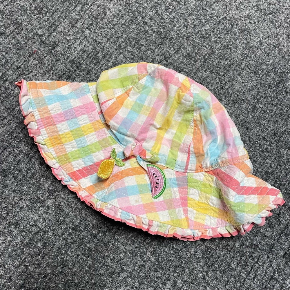 Gymboree plaid baby girl’s summer wide brim sun hat